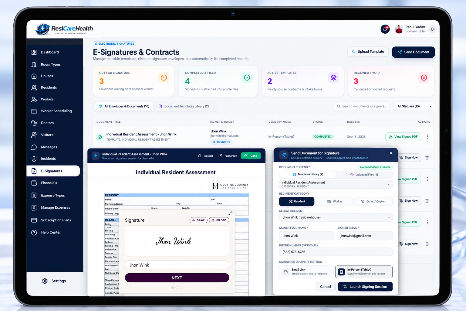 E-Signature Dashboard